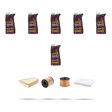 Kit tagliando 4 FILTRI e 6L OLIO compatibile con Ford S-Max 2.0 Tdci 96kw dal 2006