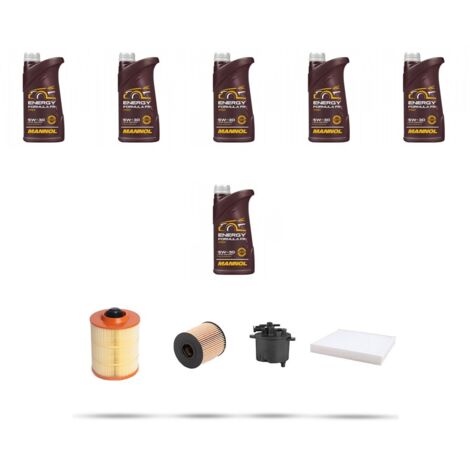 Kit tagliando 4 FILTRI e 6L OLIO compatibile con Ford S-Max 2.2 Tdci 147kw dal 2010