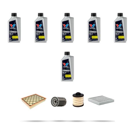 Kit tagliando 4 FILTRI e 6L OLIO compatibile con Ford S-Max II 2.0 Tdci 110kw dal 2015