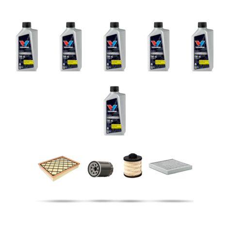 Kit tagliando 4 FILTRI e 6L OLIO compatibile con Ford S-Max II 2.0 Tdci Bi-Turbo 154kw dal 2015