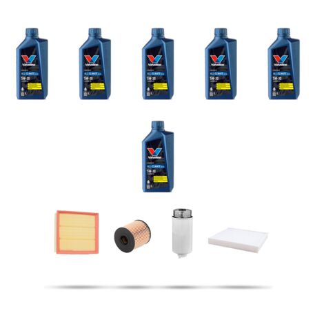 Kit tagliando 4 FILTRI e 6L OLIO compatibile con Ford Transit 2007 2.2 TDCi 63kw dal 2006
