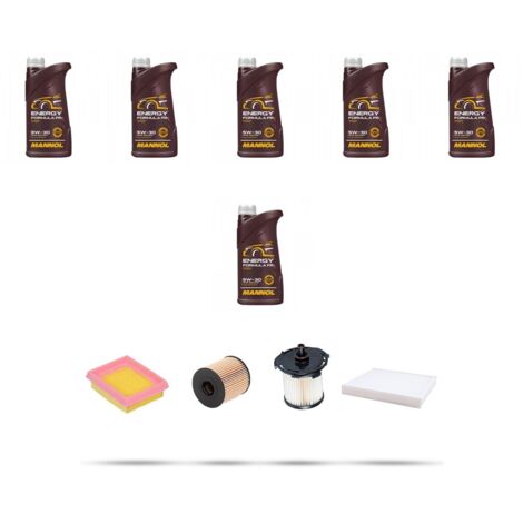 Kit tagliando 4 FILTRI e 6L OLIO compatibile con Ford Transit 2007 2.2 TDCi Econetic 74kw dal 2011