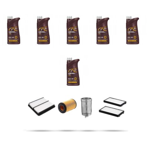 Kit tagliando 4 FILTRI e 6L OLIO compatibile con Hyundai Getz 1.5 CRDi 81kw dal 2005
