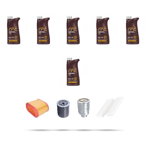 Kit tagliando 4 FILTRI e 6L OLIO compatibile con Hyundai H1 Starex 2.5 Diesel 57kw dal 1997