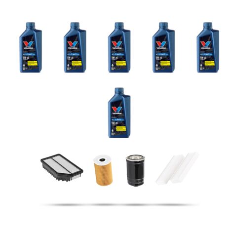 Kit tagliando 4 FILTRI e 6L OLIO compatibile con Hyundai i20 1.4 CRDi 55KW dal 2009
