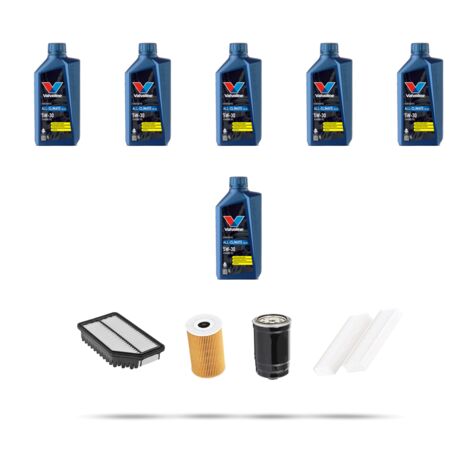 Kit tagliando 4 FILTRI e 6L OLIO compatibile con Hyundai i20 1.4 CRDi 66KW dal 2009