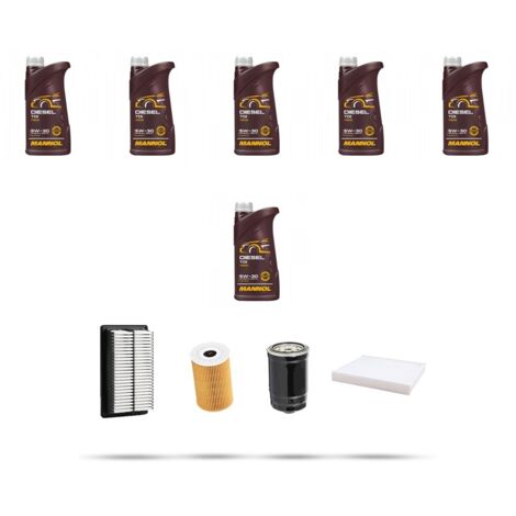 Kit tagliando 4 FILTRI e 6L OLIO compatibile con Hyundai i20 II 1.4 CRDi 66KW dal 2014