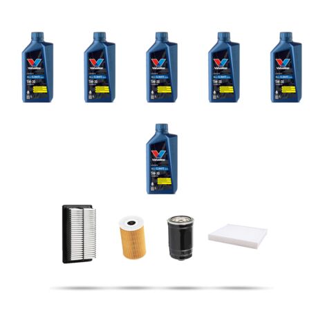 Kit tagliando 4 FILTRI e 6L OLIO compatibile con Hyundai i30 1.6 CRDi 85kw dal 2007