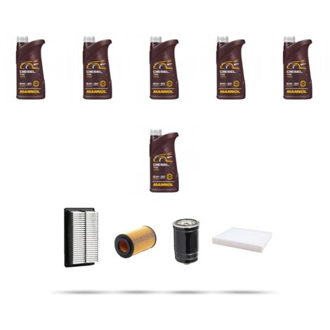 Kit tagliando 4 FILTRI e 6L OLIO compatibile con Hyundai i30 2.0 CRDi 103kw dal 2007