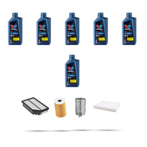 Kit tagliando 4 FILTRI e 6L OLIO compatibile con Hyundai i30 (GD) 1.6 CRDi 100kw dal 2012