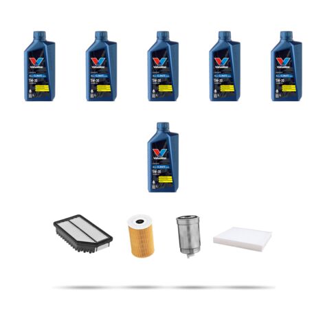 Kit tagliando 4 FILTRI e 6L OLIO compatibile con Hyundai i40 1.7 CRDI 100KW dal 2011