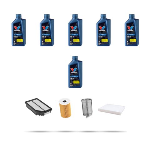 Kit tagliando 4 FILTRI e 6L OLIO compatibile con Hyundai i40 1.7 CRDI 104KW dal 2015