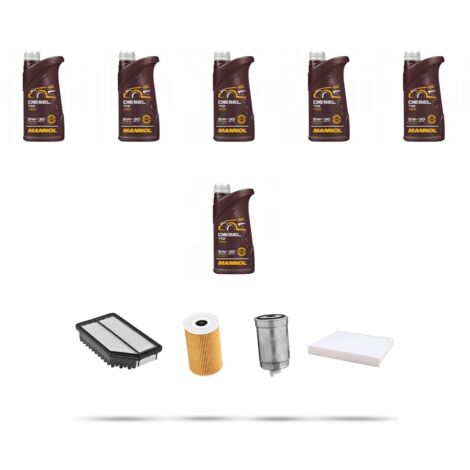 Kit tagliando 4 FILTRI e 6L OLIO compatibile con Hyundai i40 1.7 CRDI 104KW dal 2015