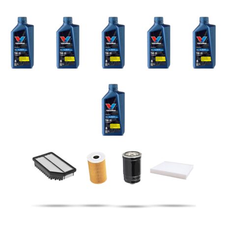 Kit tagliando 4 FILTRI e 6L OLIO compatibile con Hyundai ix20 1.4 CRDi 57kw dal 2011
