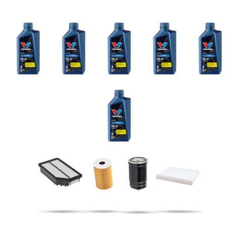 Kit tagliando 4 FILTRI e 6L OLIO compatibile con Hyundai ix20 1.6 CRDi 85kw dal 2011