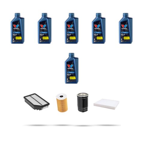 Kit tagliando 4 FILTRI e 6L OLIO compatibile con Hyundai Ix35 1.7 crdi 85kw dal 2010