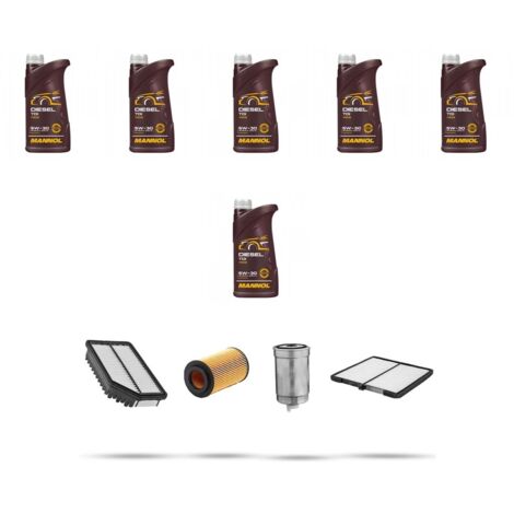 Kit tagliando 4 FILTRI e 6L OLIO compatibile con Hyundai Matrix 1.5 CRDi 75kw dal 2005