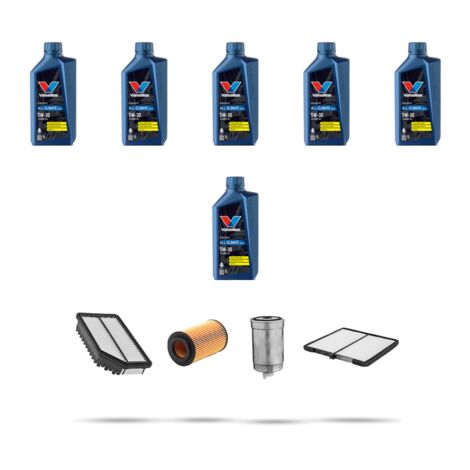 Kit tagliando 4 FILTRI e 6L OLIO compatibile con Hyundai Matrix 1.5 CRDi 75kw dal 2005