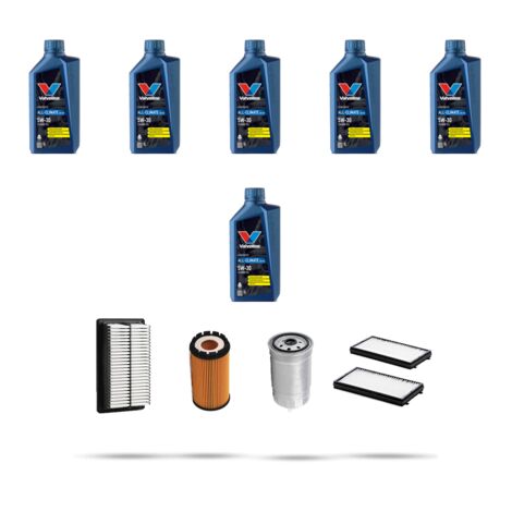 Kit tagliando 4 FILTRI e 6L OLIO compatibile con Hyundai Santa FE I 2.0 CRDi 107kw dal 2003