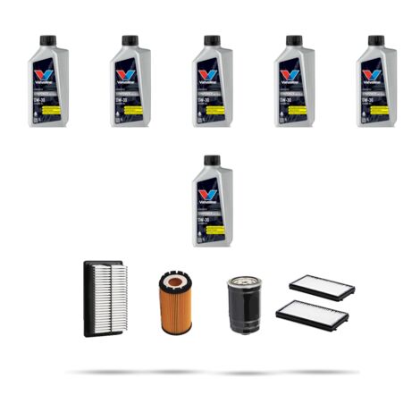 Kit tagliando 4 FILTRI e 6L OLIO compatibile con Hyundai Santa FE I 2.0 CRDi 83kw dal 2001