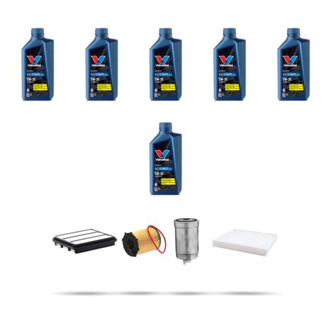 Kit tagliando 4 FILTRI e 6L OLIO compatibile con Hyundai Santa FE II 2.2 CRDi 110kw dal 2006