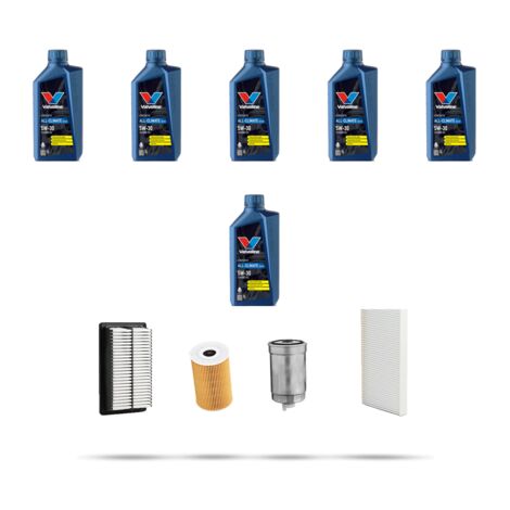 Kit tagliando 4 FILTRI e 6L OLIO compatibile con Hyundai Santa FE II 2.2 CRDi 145kw dal 2010