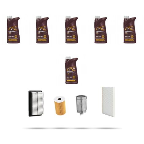 Kit tagliando 4 FILTRI e 6L OLIO compatibile con Hyundai Santa FE II 2.2 CRDi 145kw dal 2010