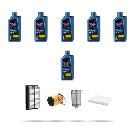 Kit tagliando 4 FILTRI e 6L OLIO compatibile con Hyundai Sonata V (NF) 2.0 CRDI 103kw dal 2006