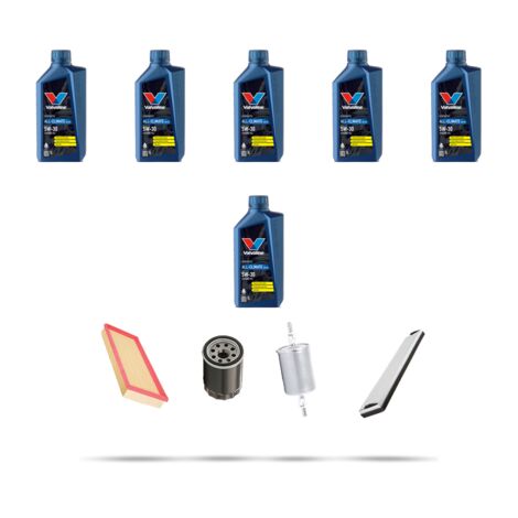 Kit tagliando 4 FILTRI e 6L OLIO compatibile con Jaguar X-Type (X400) 3.0 V6 169kw dal 2001
