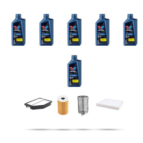 Kit tagliando 4 FILTRI e 6L OLIO compatibile con Kia Carens III 1.6 CRDi 110 85kw dal 2010