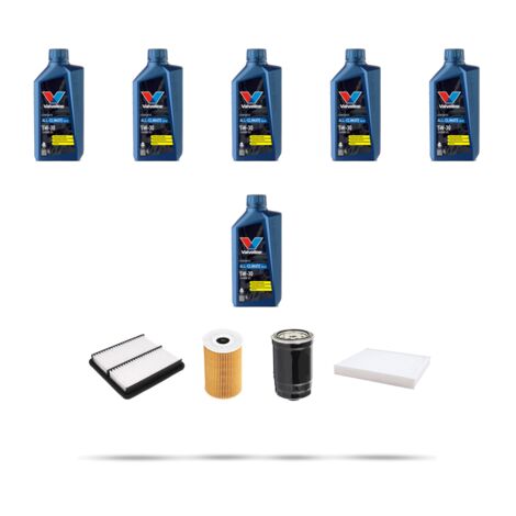 Kit tagliando 4 FILTRI e 6L OLIO compatibile con Kia Cee D (ED) 1.6 CRDI 85kw dal 2007