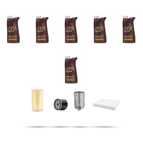 Kit tagliando 4 FILTRI e 6L OLIO compatibile con Lancia Lybra 2.4 JTD 103kw dal 2000