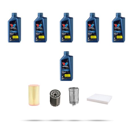 Kit tagliando 4 FILTRI e 6L OLIO compatibile con Lancia Lybra 2.4 JTD 99kw dal 1999