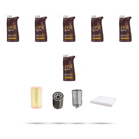Kit tagliando 4 FILTRI e 6L OLIO compatibile con Lancia Lybra 2.4 JTD 99kw dal 1999