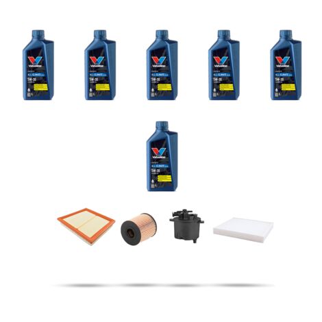 Kit tagliando 4 FILTRI e 6L OLIO compatibile con Land Rover Discovery Sport 2.2 Sd4 140kw dal 2014