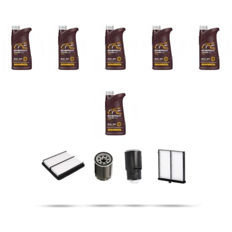 Kit tagliando 4 FILTRI e 6L OLIO compatibile con Mazda 2 (DL) Skyactiv-D 105 77kw Dal 2015
