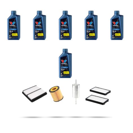 Kit tagliando 4 FILTRI e 6L OLIO compatibile con Mazda 3 (BK) 2.3 Turbo 191kw dal 2007 al 2009
