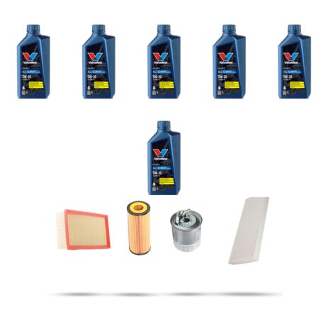 Kit tagliando 4 FILTRI e 6L OLIO compatibile con Mercedes Classe A (w169) A180 Cdi 80kw Dal 2004 al 2012