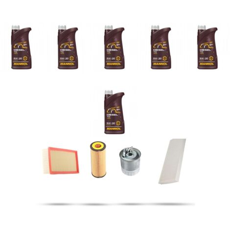 Kit tagliando 4 FILTRI e 6L OLIO compatibile con Mercedes Classe A (w169) A180 Cdi 80kw Dal 2004 al 2012