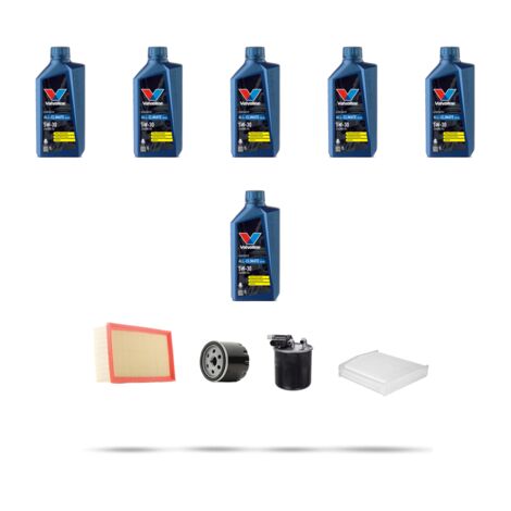 Kit tagliando 4 FILTRI e 6L OLIO compatibile con Mercedes Classe A (w176) A180 CDI 1.5 80kw Dal 2012