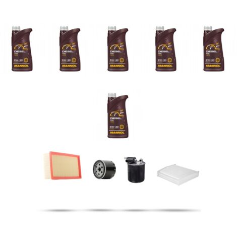 Kit tagliando 4 FILTRI e 6L OLIO compatibile con Mercedes Classe A (w176) A180 CDI 1.5 80kw Dal 2012