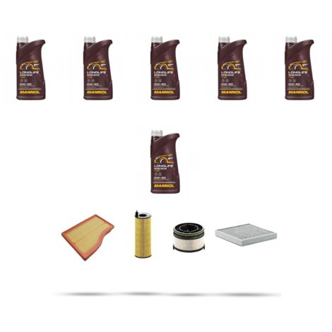Kit tagliando 4 FILTRI e 6L OLIO compatibile con Mercedes Classe A (w177) 180 d 85kw Dal 2018