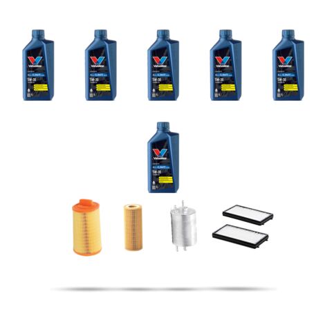 Kit tagliando 4 FILTRI e 6L OLIO compatibile con Mercedes Classe CLK (A209,C209) 200 135kw Dal 2006 Al 2009