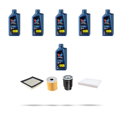 Kit tagliando 4 FILTRI e 6L OLIO compatibile con Nissan Primera (P12) 2.2 di 93Kw Dal 2002