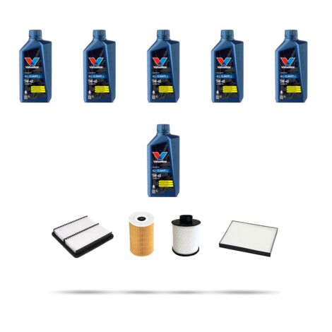 Kit tagliando 4 FILTRI e 6L OLIO compatibile con Opel Antara 2.0 Cdti 110kw dal 2006