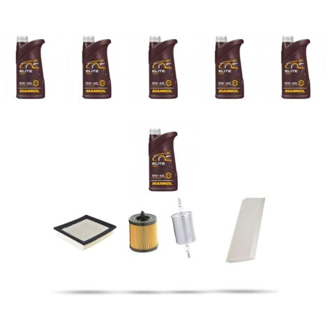 Kit tagliando 4 FILTRI e 6L OLIO compatibile con Opel Vectra C 2.0 Turbo 129kw dal 2003
