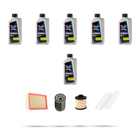 Kit tagliando 4 FILTRI e 6L OLIO compatibile con Peugeot 3008 II 2.0 BluHDI 100kw Dal 2016
