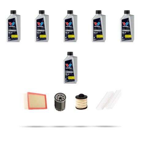 Kit tagliando 4 FILTRI e 6L OLIO compatibile con Peugeot 3008 II 2.0 BluHDI 133kw Dal 2016