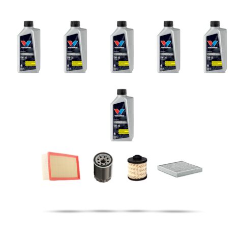Kit tagliando 4 FILTRI e 6L OLIO compatibile con Peugeot 508 2.0 BlueHDI 110kw Dal 2014
