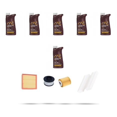 Kit tagliando 4 FILTRI e 6L OLIO compatibile con Peugeot Partner III (k9) 1.5 BlueHDI 75kw Dal 2018
